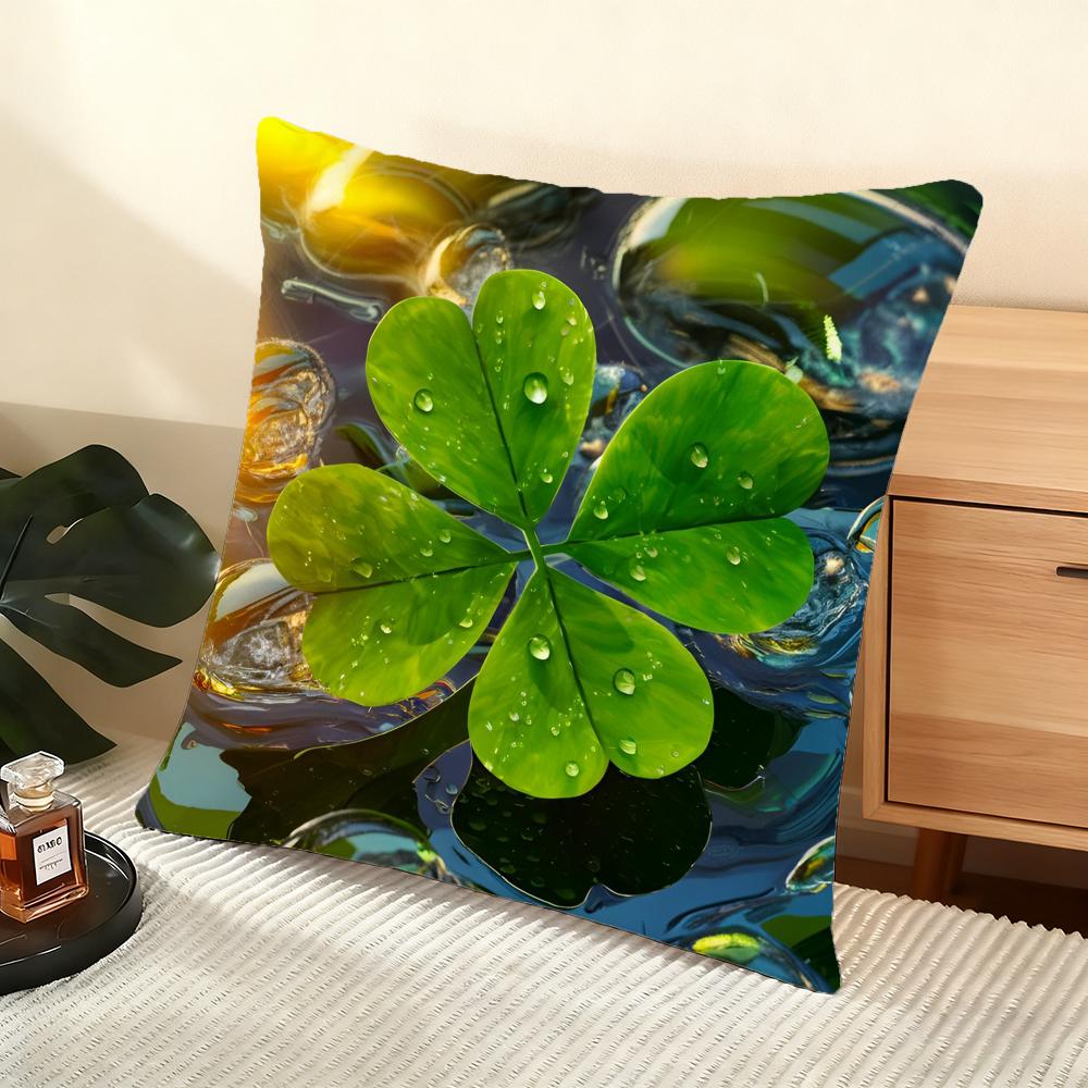 St. Patrick'S Day Cushion Cover Soft Short Plush Pillow Cover Smooth Cozy Texture Aesthetic Cushion Case Home Decor