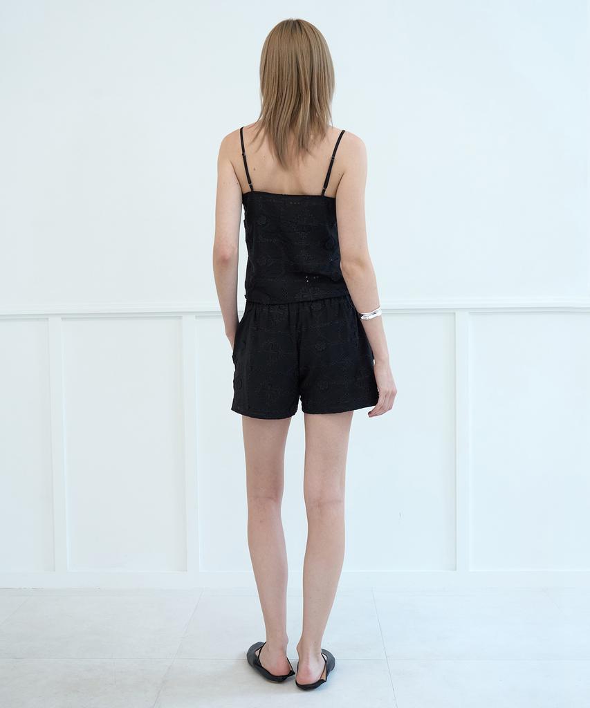 NUAKLE Lace Banding Shorts_Black
