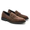 2025 Spring Fashion Business Casual Leather Shoes Men's Anti-Velvet Frosted Loafers Youth One Pedal Doudou Flat Bottom