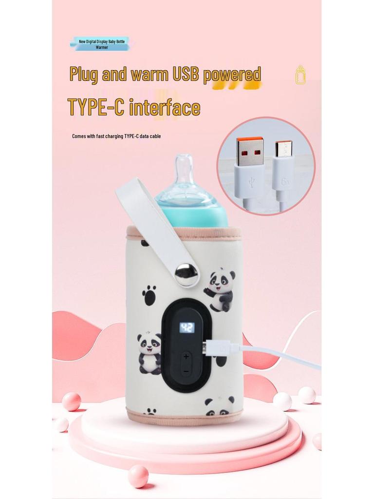 Digital Display Baby Bottle Warmer: Portable Heating Sleeve for Universal Fit