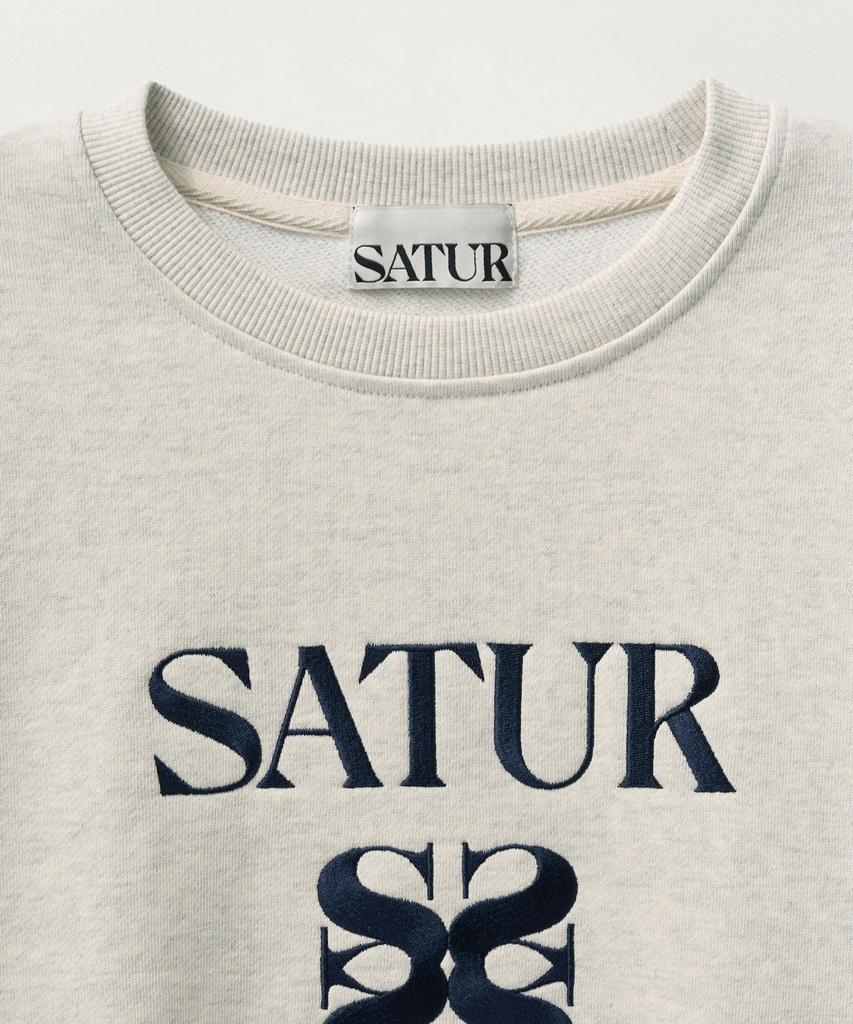 Seteo (W) Classic Logo Crop Sweatshirt Melange Ivory