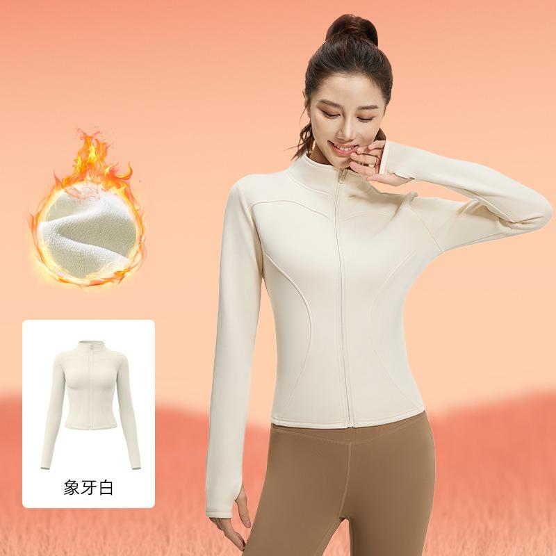 Jane Yi Club Stand-up Collar Yoga Clothing Jacket Running Cycling Sports Skinny Elastic Fitness Yoga Top Women