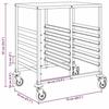 VidaXL Chariot à plateaux 12 bacs GN 75x55x87 cm acier inoxydable, support à plateaux, chariot de boulangerie, support à 4108074