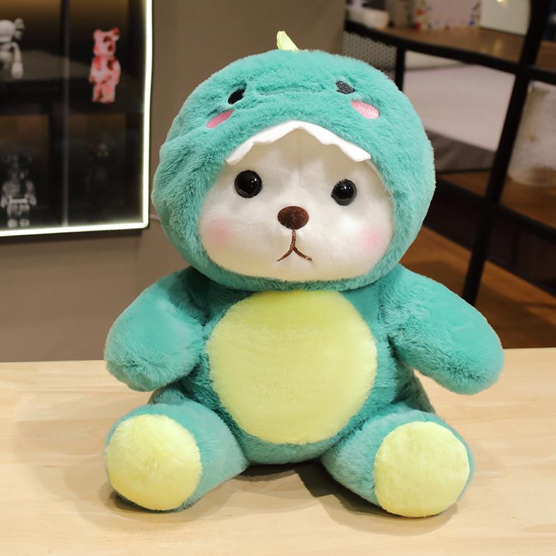 30-60cm Kawaii kleiner Bär in Dinosaurierkleidung Plüschtier Stofftier Weiche Puppe Cartoon Geburtstagsgeschenk für Kind Babyzimmer Dekor 30cm