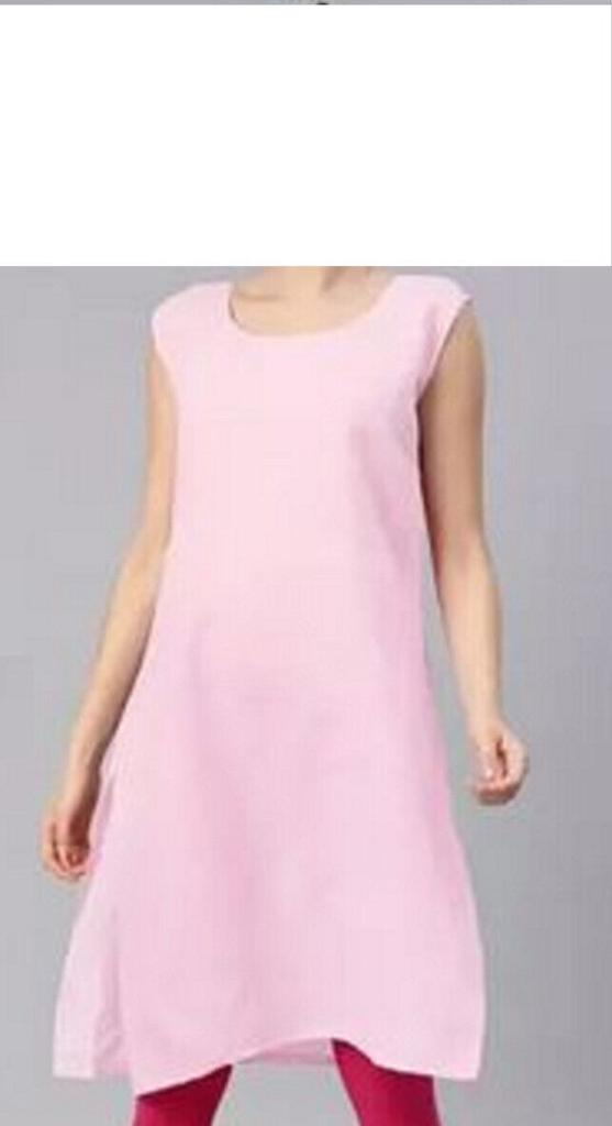 @ Silk Solid Slips Long Kurti Pink Color For Women K391 Zr719-60%Off