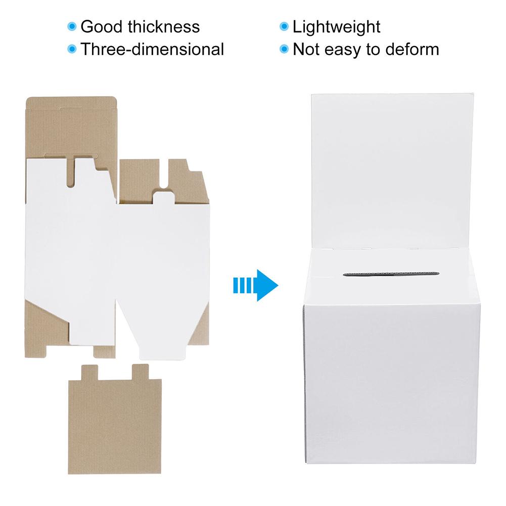 2 Pcs Ballot Box Donation Box With Removable Header Board Suggestion Box White Portable Donation Box