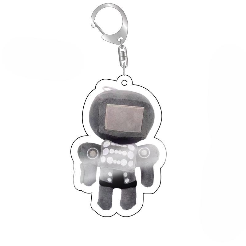 Skibidi Toilet Cameraman Speakerman Acrylic Products Keychain Funny Jewelry Friends Fans Gift Bag Charms Souvenir Accessorie