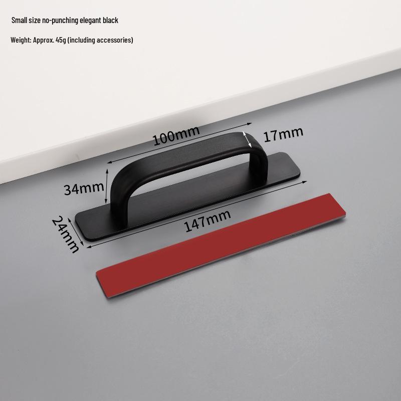Aluminum Alloy No-Drill Handle for Glass, Wood, or Wardrobe Doors and Windows