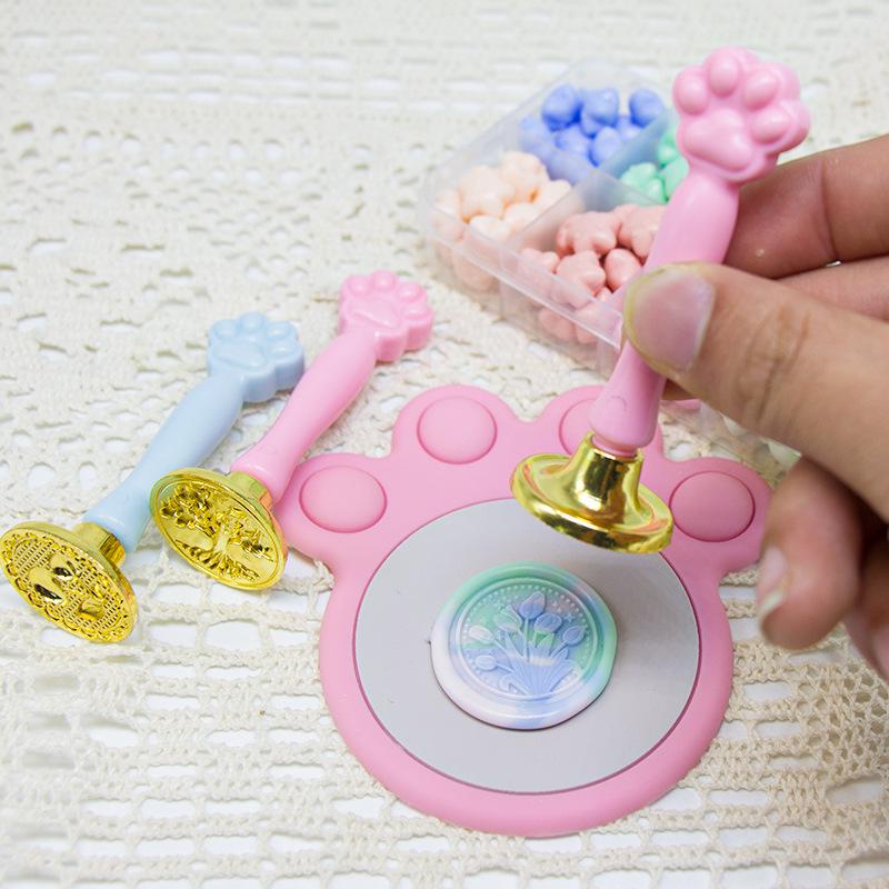 Sealing Wax Stamp Handles, DIY Cross-border Kits, Cat Paw and Round Seal Heads