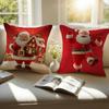 Santa Claus Pillow Case Sofa and Living Room Decorative Cushion Covers Dust-proof and Mite-proof Invisible Zipper