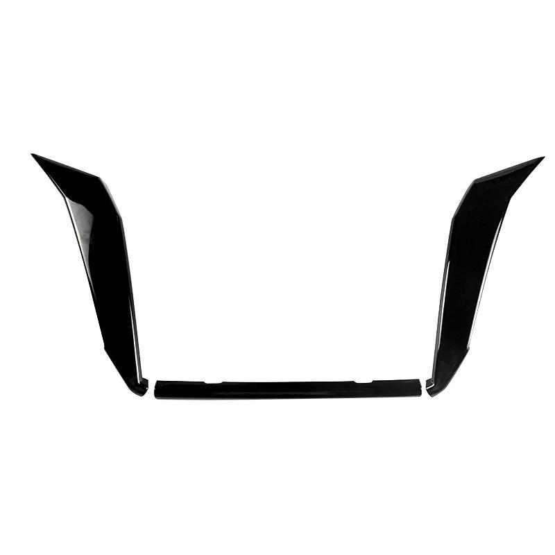 3pcs Car Front Bumper Grill Grille Trim Strips For Nissan Sentra 2020-2021 Front Grille Racing Grills Frame Cover Trim Sticker Glossy Black