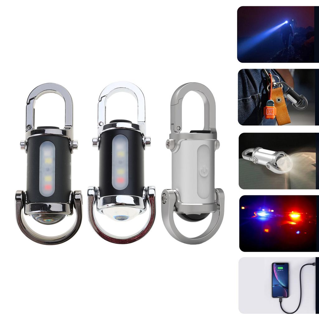 Rechargeable LED Keychain Multifunctional Work Light Keyring Practical Inspection Light Key Chain for Outdoor Activities