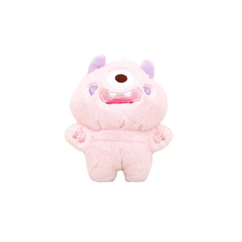 Adorable Three-eyed Monster Plush Keychain Cuddly Soft Toy Doll With Short Plush