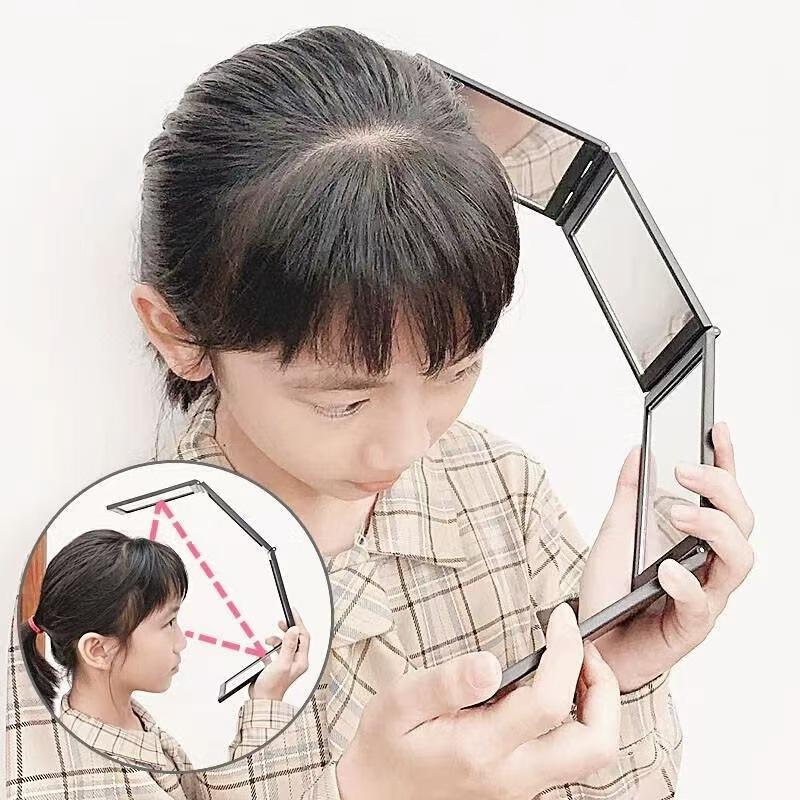 Folding Makeup Mirror Portable Handheld Pocket Mirror Minimalist Elegant Mirror Room Office Hand Decorative Mirrors Ornament