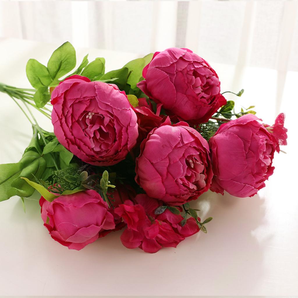 European Style Artificial Flowers Vintage Bouquet Peonies Flowers for Home Table Centerpieces Wedding Decoration
