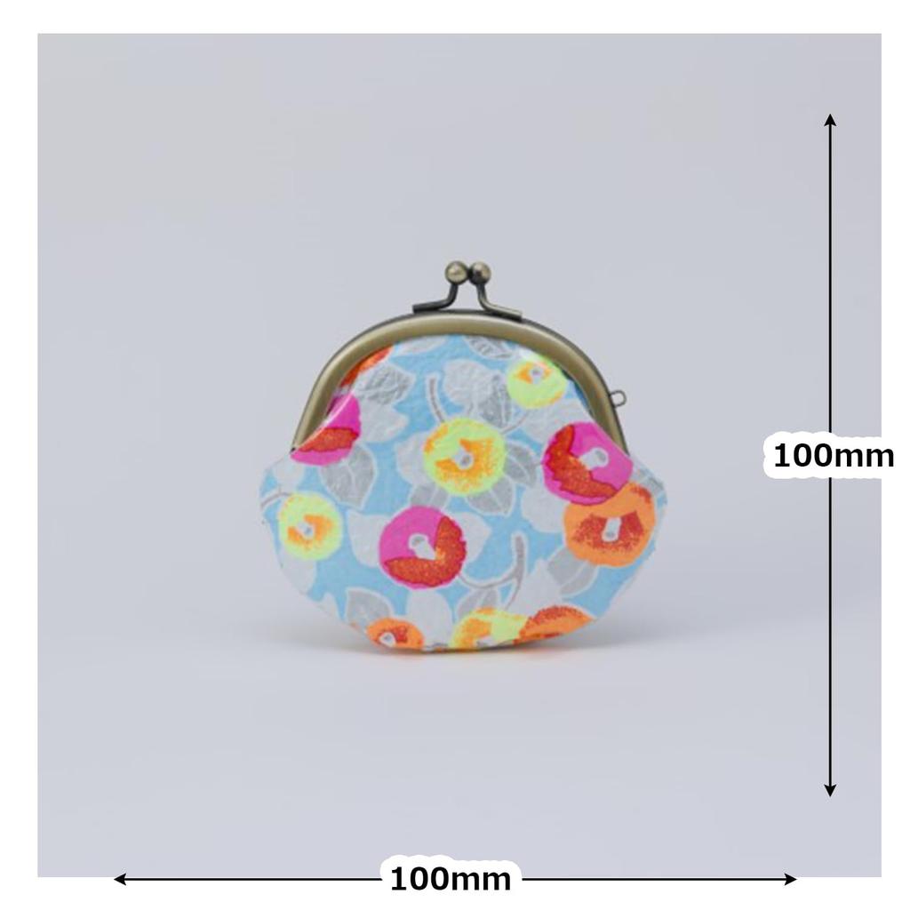 Shogado Paper Clasp 58111 Yuzen-dyed Pouch, Small, Neon1,