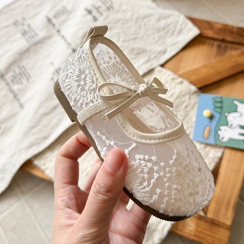 2026 Girls' Breathable Mesh Mary Jane Sandals - Spring/Summer Bow Design