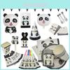 Adorável Panda Animal Artigos de Festa Louça Decoração Para Celebrações de Aniversário de Crianças