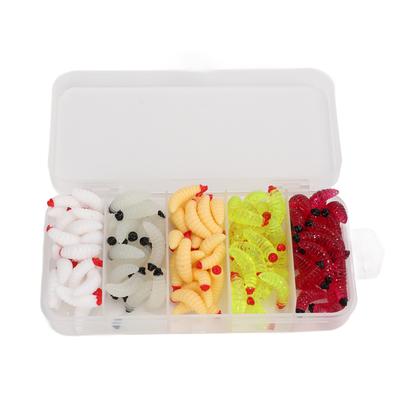 125 teile/schachtel Weichen Köder Würmer Angeln Lockt Leuchtende PVC Glow Weichen Köder Köder für Bass Angeln