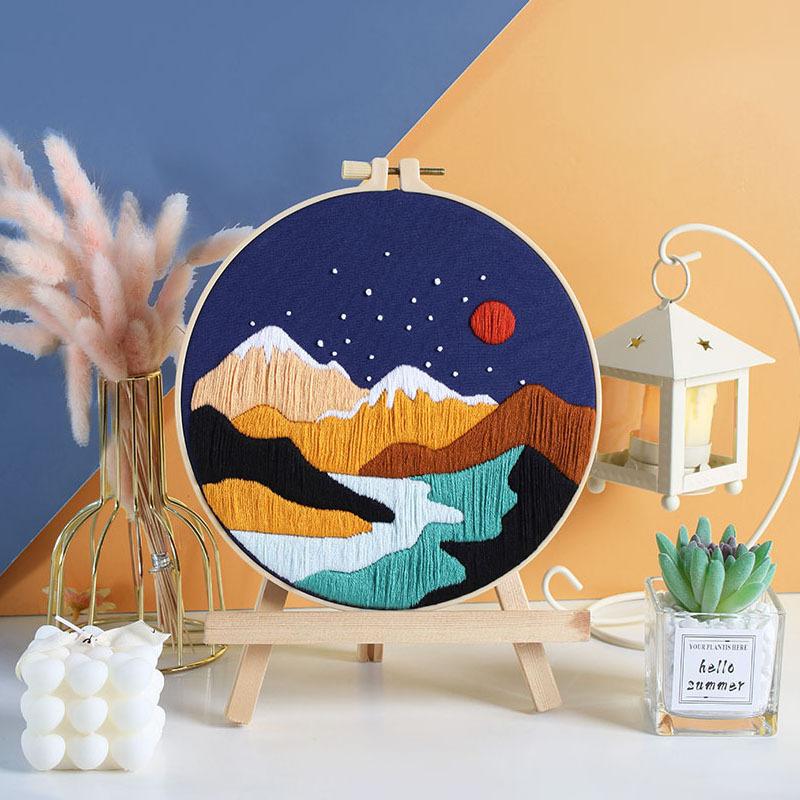 

Landscape Handmade Embroidery Diy Material Bag European Three-dimensional Landscape for Beginners teaching and Practice No embroidery frame