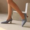 Women's High Heel Single Shoes Spring and Summer New Thick with Solid Color Large Size Matching Low Top Shoes