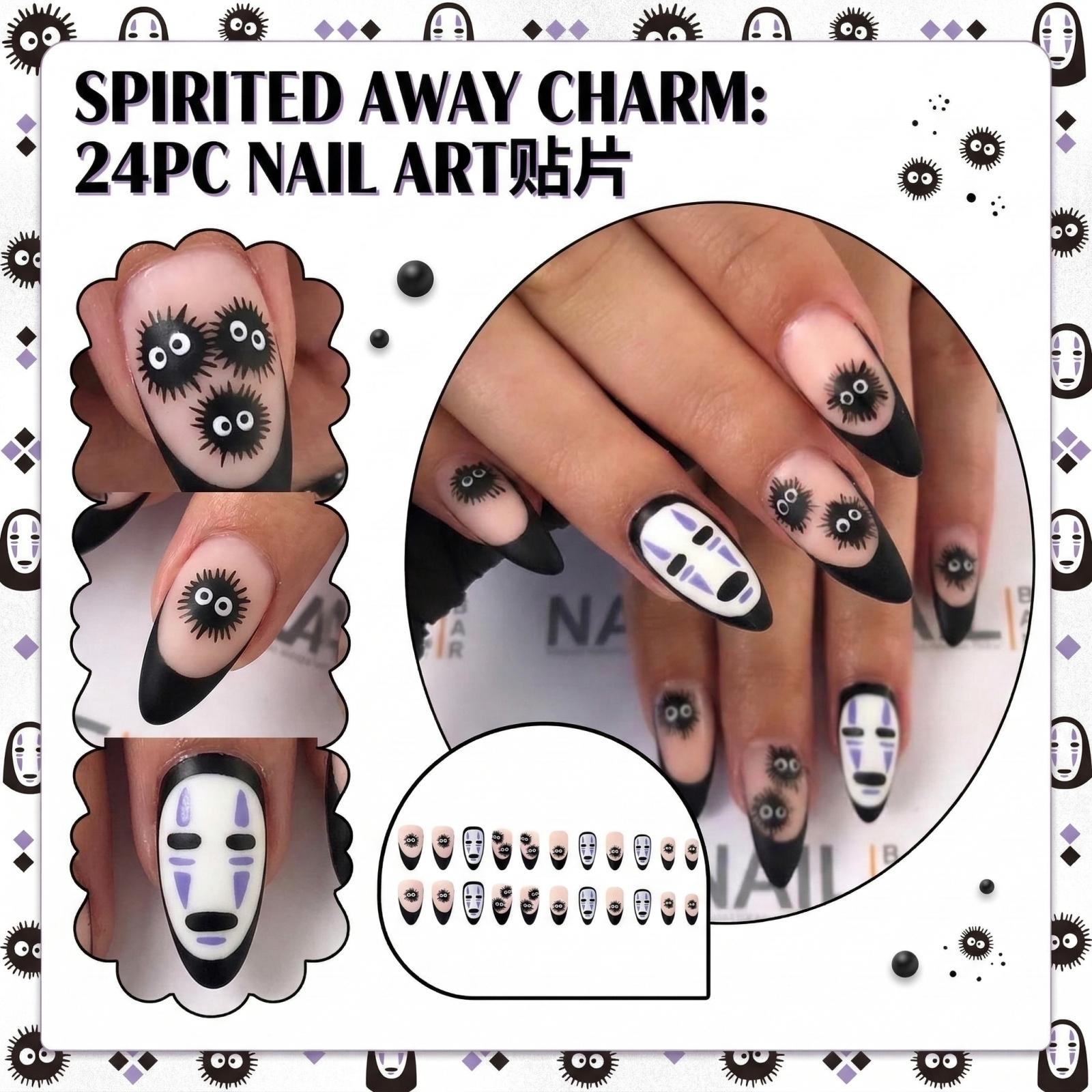 Colorful Pattern Nail Patch Detachable 24 Piece Set One Size