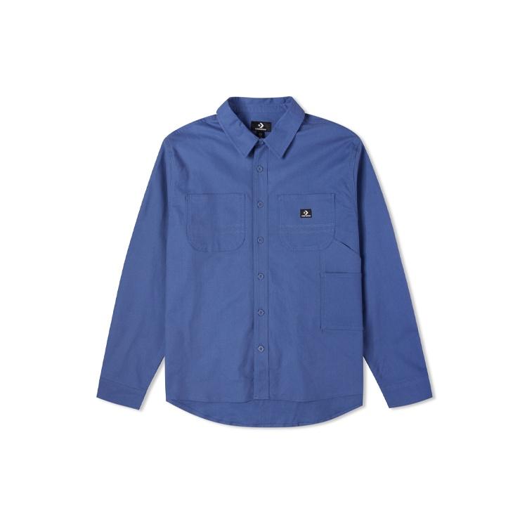 Converse Carpenter Pocket Button Down Long Sleeve Shirt Asia Sizing Vintage Blue Men s 10022950-A02 S
