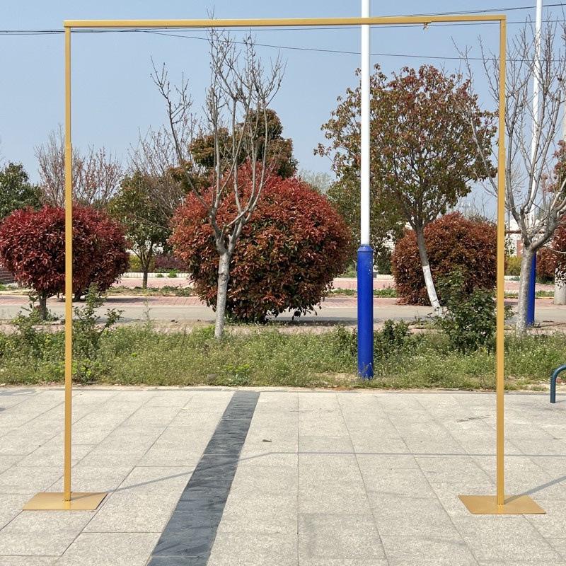 Golden Telescopic Wrought Iron Wedding Arch Stand for Stage Decoration