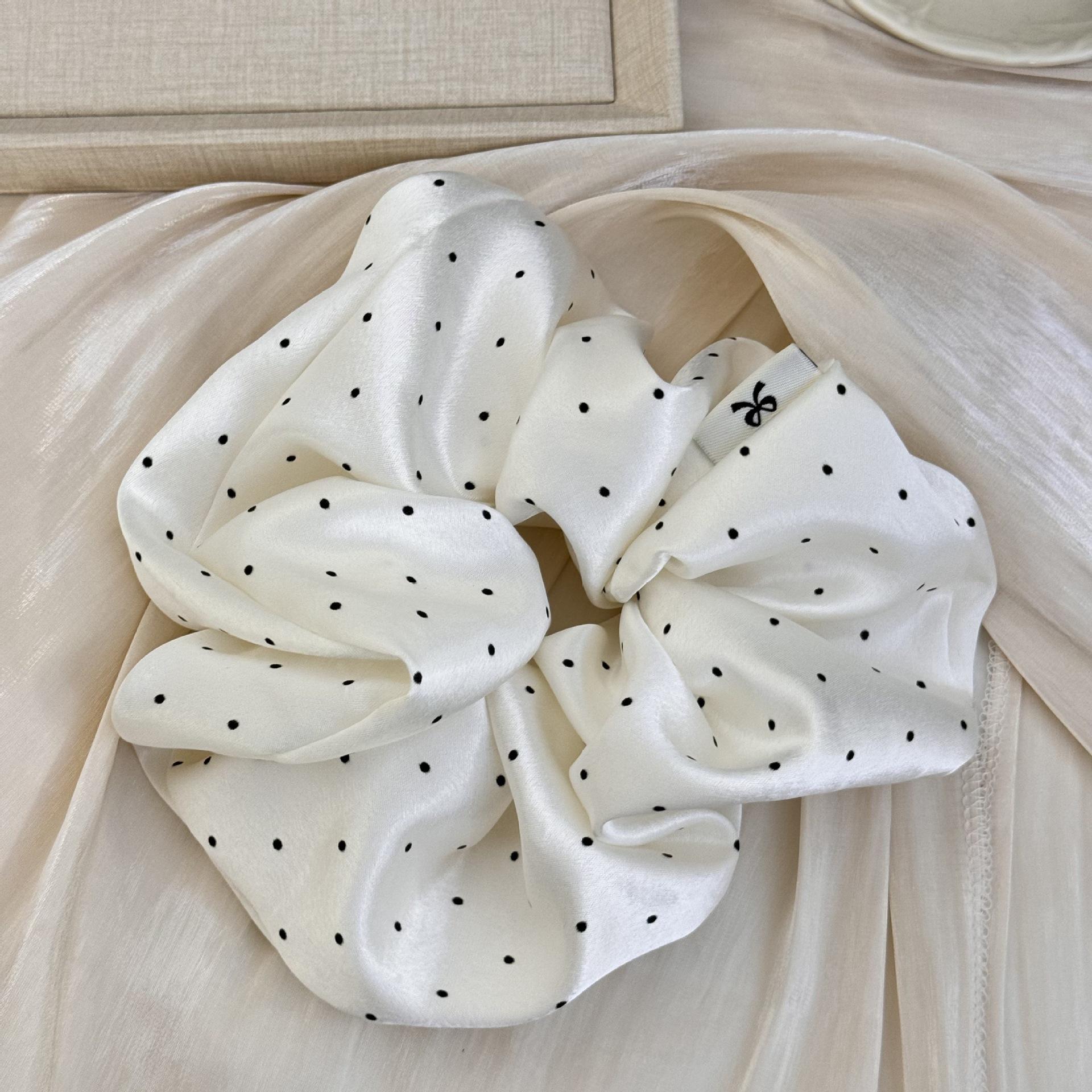 

Милые голубые атласные модные резинки для волос, французские черно-белые резинки для волос в горошек для низкого хвоста, мраморные резинки для волос, резинки для волос НОВЫЕ