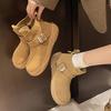Flats Ankle Women Snow Sneakers Boots Belt Buckle Suede Winter Fashion Women Shoes New 2025 Trend Casual Walking Non Slip Boots