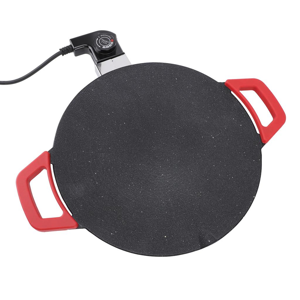 Elektrická grilovací pánev 30 cm Kulatá grilovací mřížka Konkávní design Nepřilnavý knoflík teploty