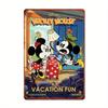 1pc 20.32x30.48cm "Mickey and Minnie's Vacation Fun" Theme, Iron Wall Hanging, Suitable for Room Home Decoration, Disney Classic