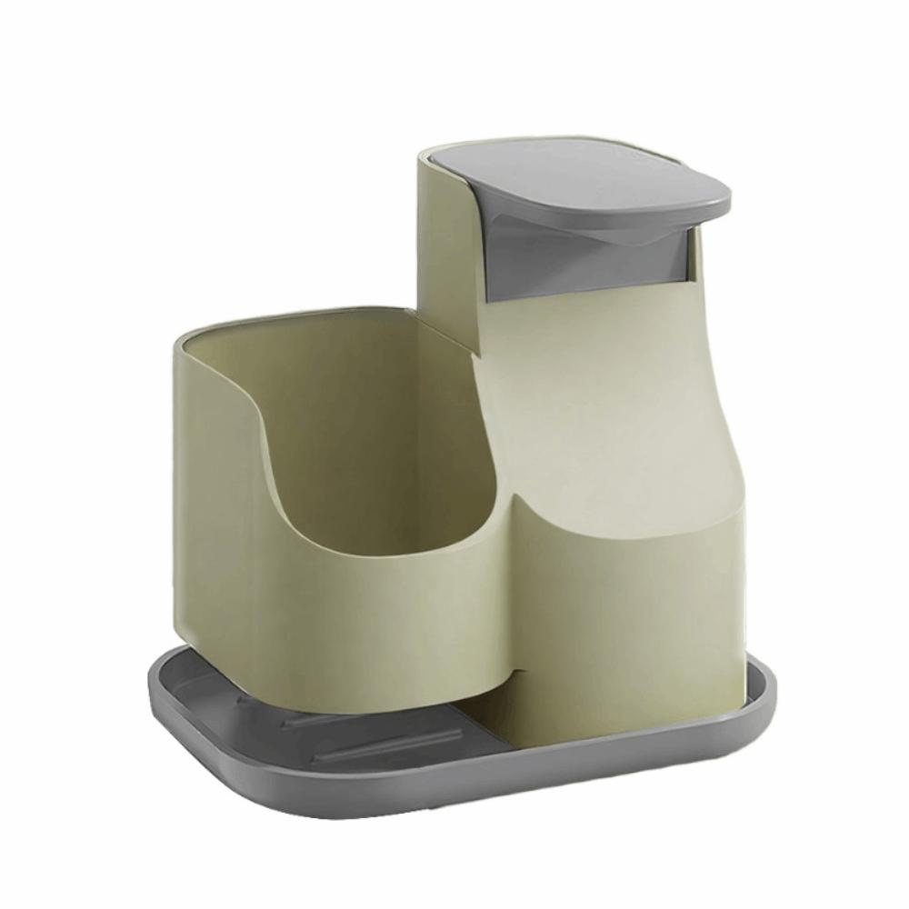 

Ручная мыльница 2-в-1, герметичный контейнер для жидкого мыла, дозатор для мыла для рук, ванная серый