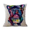 Creative Bulldog Pillow Case Linen Cartoon Dog Decorative Pillowcases Cute Bulldog Throw Pillow Case Kussensloop Almohada Zt274