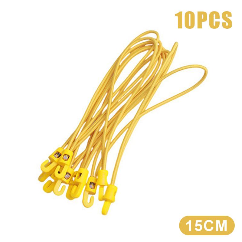 10 Peças 10/15/25cm Corda Elástica Cordão Elástico Nylon Bungee Para Lanterna Chave Bastão de Caminhada Garrafa de Água Organizador de Equipamento Viagem Ca
