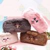 Plush Pencil Case for Girls Large Capacity Cute Bear Pen Bag for Students Fluffy Furry Stationery Pouch for School