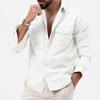 Spring Autumn Men's Multi-Pocket Cargo Shirt Casual Breathable Versatile Long Sleeve Workwear Top