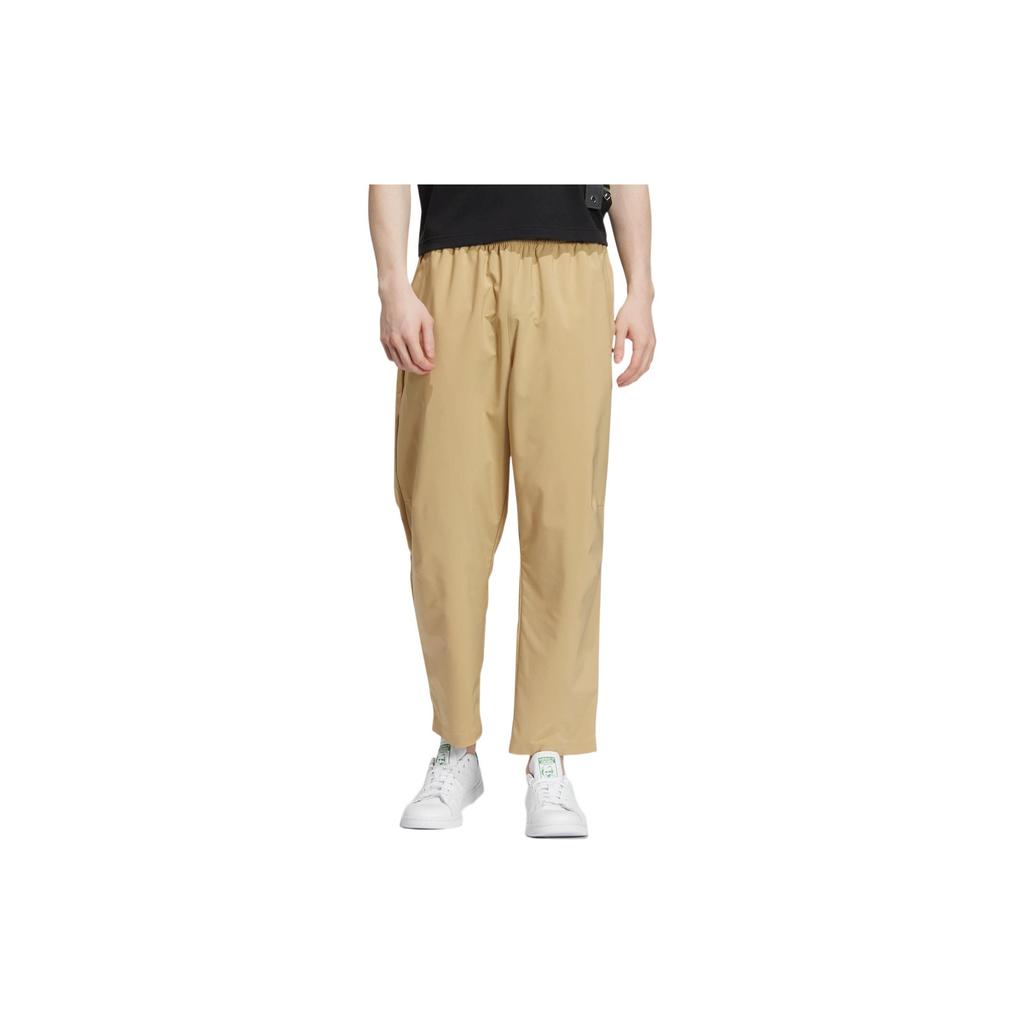 adidas Originals Trefoil Lw Woven Pants With Solid Color Logo Embroidery Men Bottoms Khaki HR3431