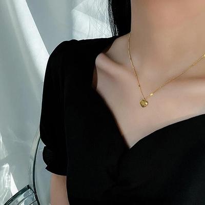 Pozłacany naszyjnik z sercem miłosnym dla kobiet, męski wisiorek, wiszący naszyjnik typu choker, prezent na Walentynki, biżuteria