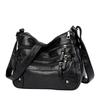 Women's cross-shoulder bag women's cross-body bag on the shoulder small baguette summer black soft