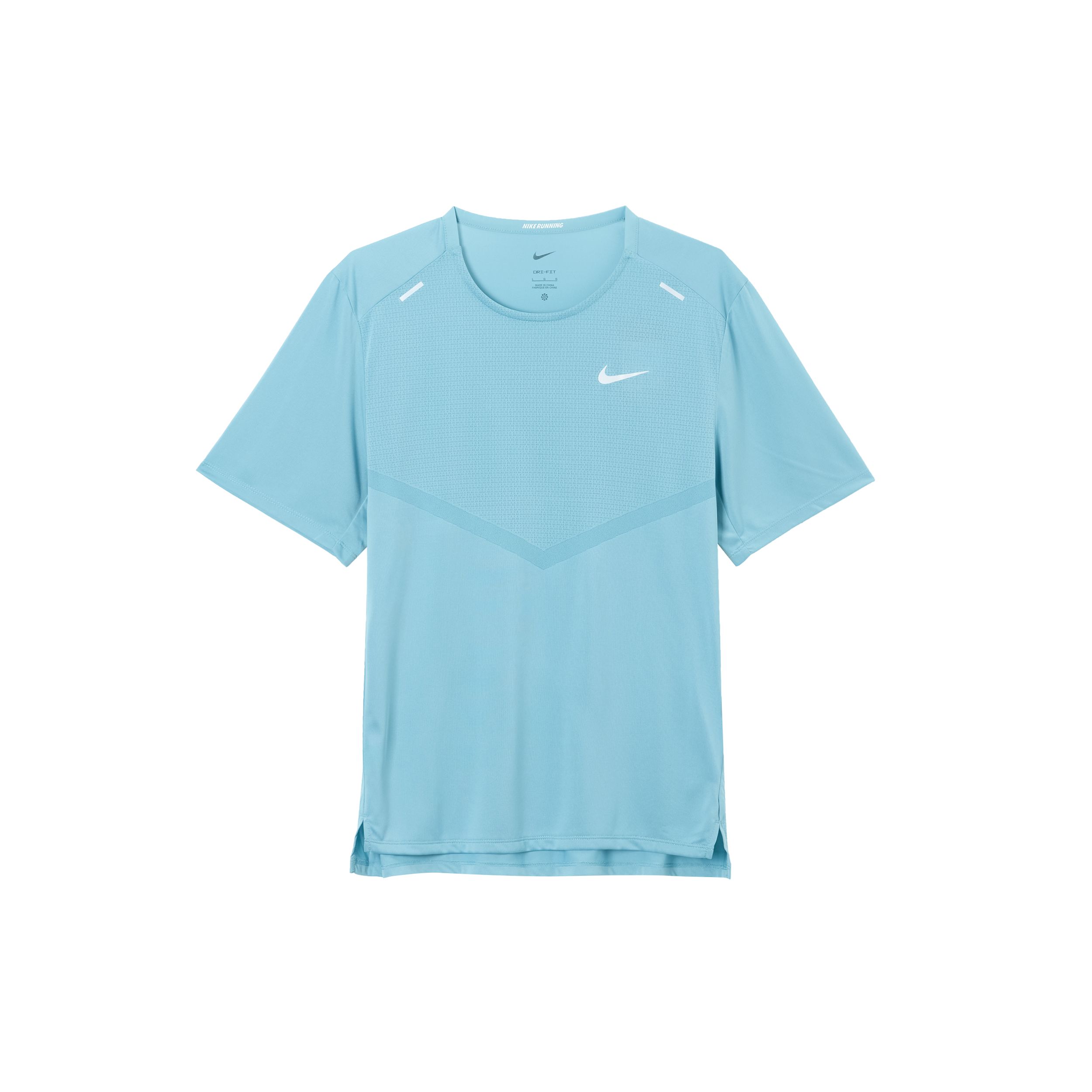 Nike Dri-FIT Rise 365 Logo Print Round Neck Pullover Quick-Dry Breathable Short Sleeve T-Shirt Men Tops Denim-Blue CZ9185464 L