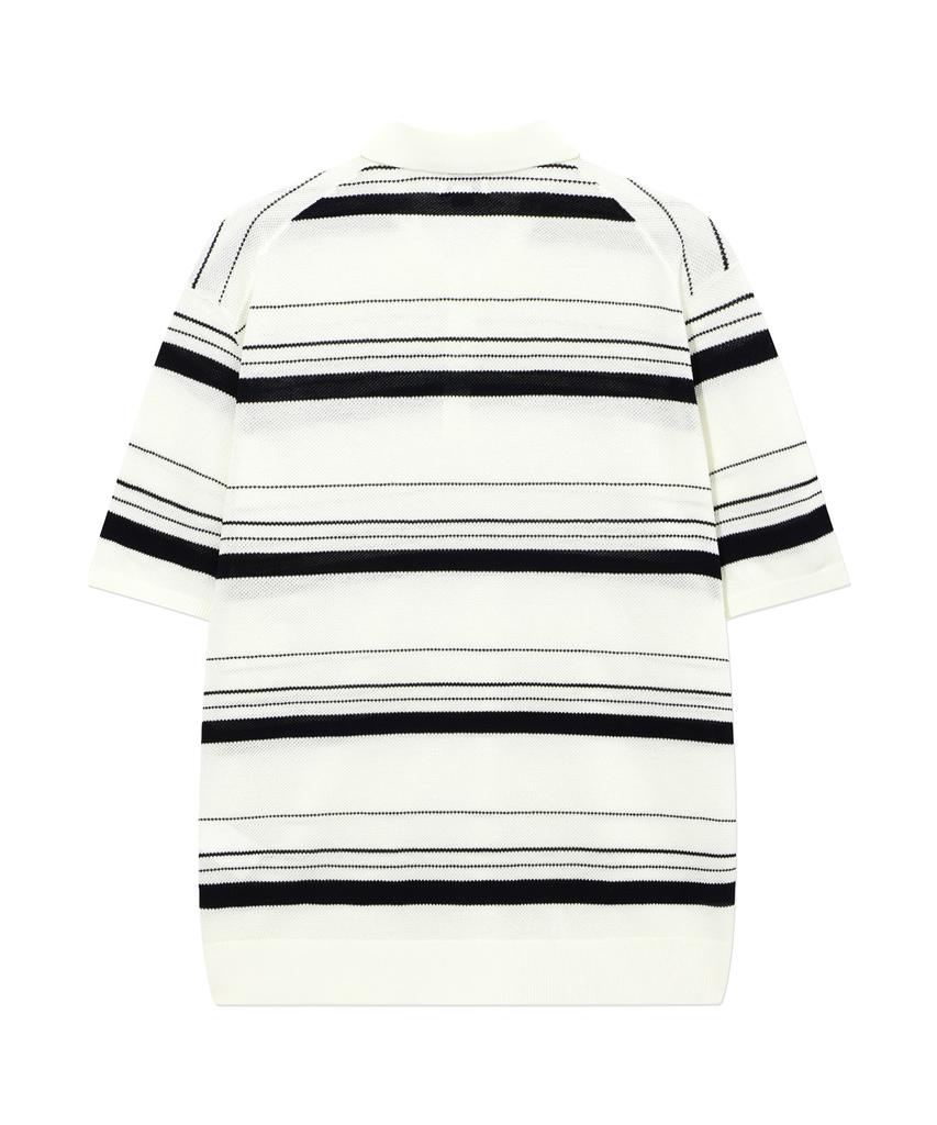 COVERNAT Multi-Stripe Half Knit Ivory