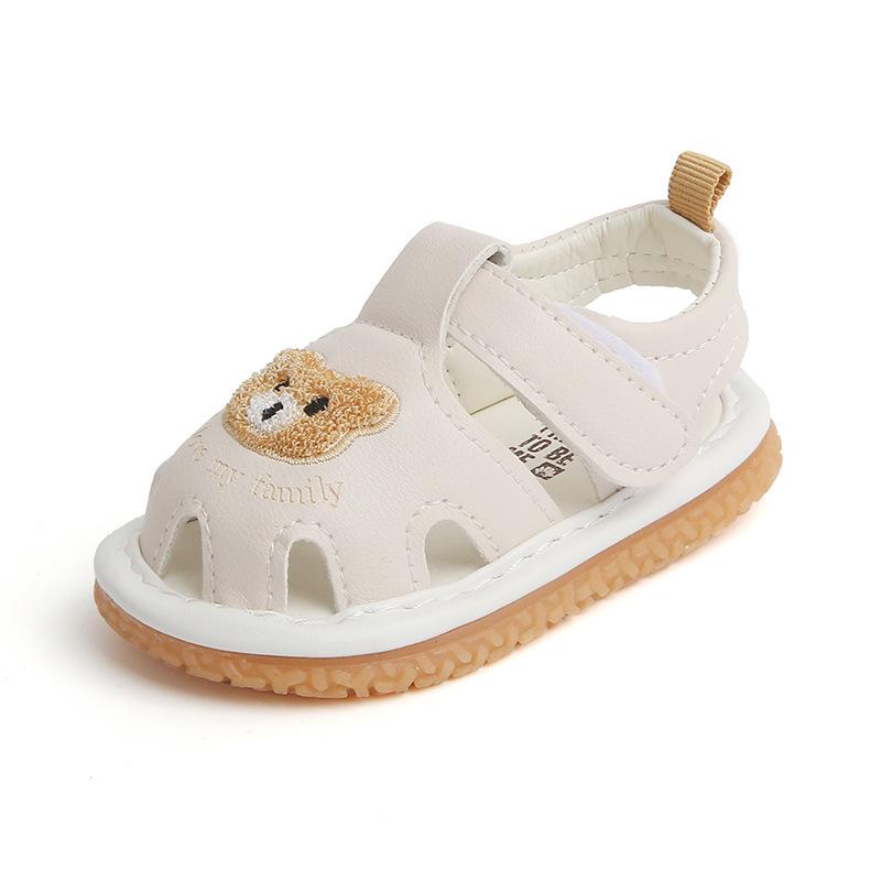 Sommer neue Baby Kleinkind Schuhe 0-1 - 2 Jahre altes Baby weichbesohlt Bär Tasche Kopf genannt Schuhe fallen nicht ab Sandalen atmungsaktiv