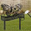 Metal Garden Memorial Sign Outdoor Yard Decoration Butterfly and Flowers Design Garden Stake for Lawn and Flower Bed Display
