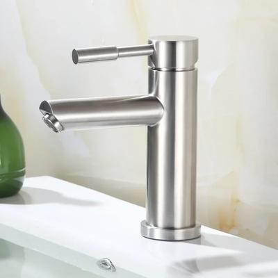 Toilet Basin Faucet 304 Stainless Steel Basin Hot and Cold Water Faucet Washbasin Washbasin Basin Plus High Table P Basin Faucet
