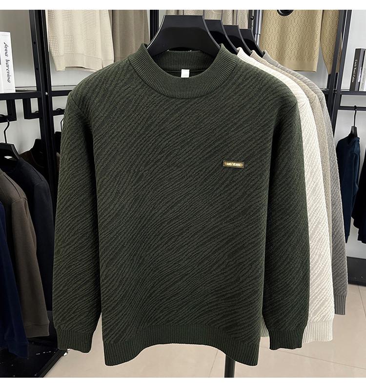 Herren Herbst/Winter Jacquard Strickpullover - Dick mit halbohem Kragen für lässige Wärme