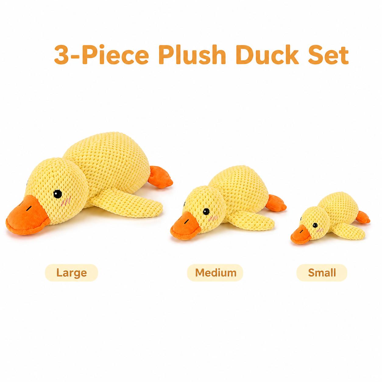 Yellow Grunt Duck Cartoon Plush Dog Toy Squeaker Inside Soft Suede Chewable Pet Novelty S