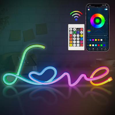 New Bluetooth APP Controlled RGB Music Synchronization Color Changing Love Decoration Perfect for Christmas, Wedding, and Party