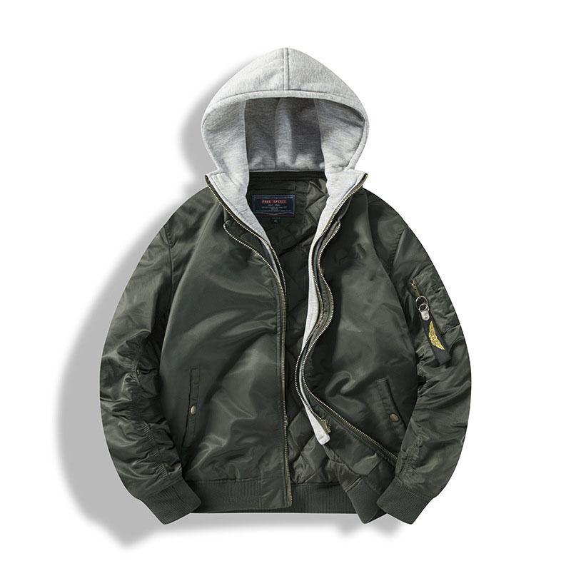 Winter Thick Hooded Bomber Jacket Men Windbreaker Coats Autumn Streetwear Baseball Jackets