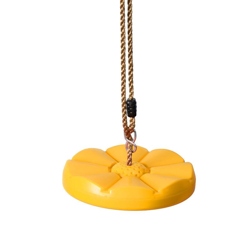 Baby Plastic Swing With Petal Design And Hanging Rope For Toddler Playroom Use